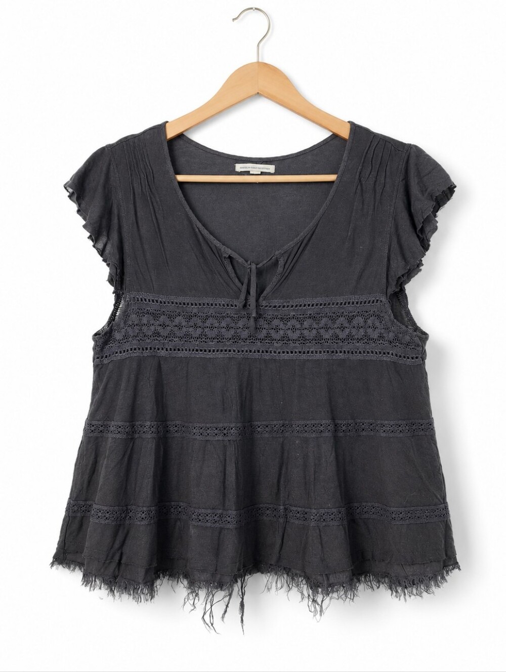 AMERICAN EAGLE OUTFITTERS Ruffle Sleeve V-Neck Women's Top
